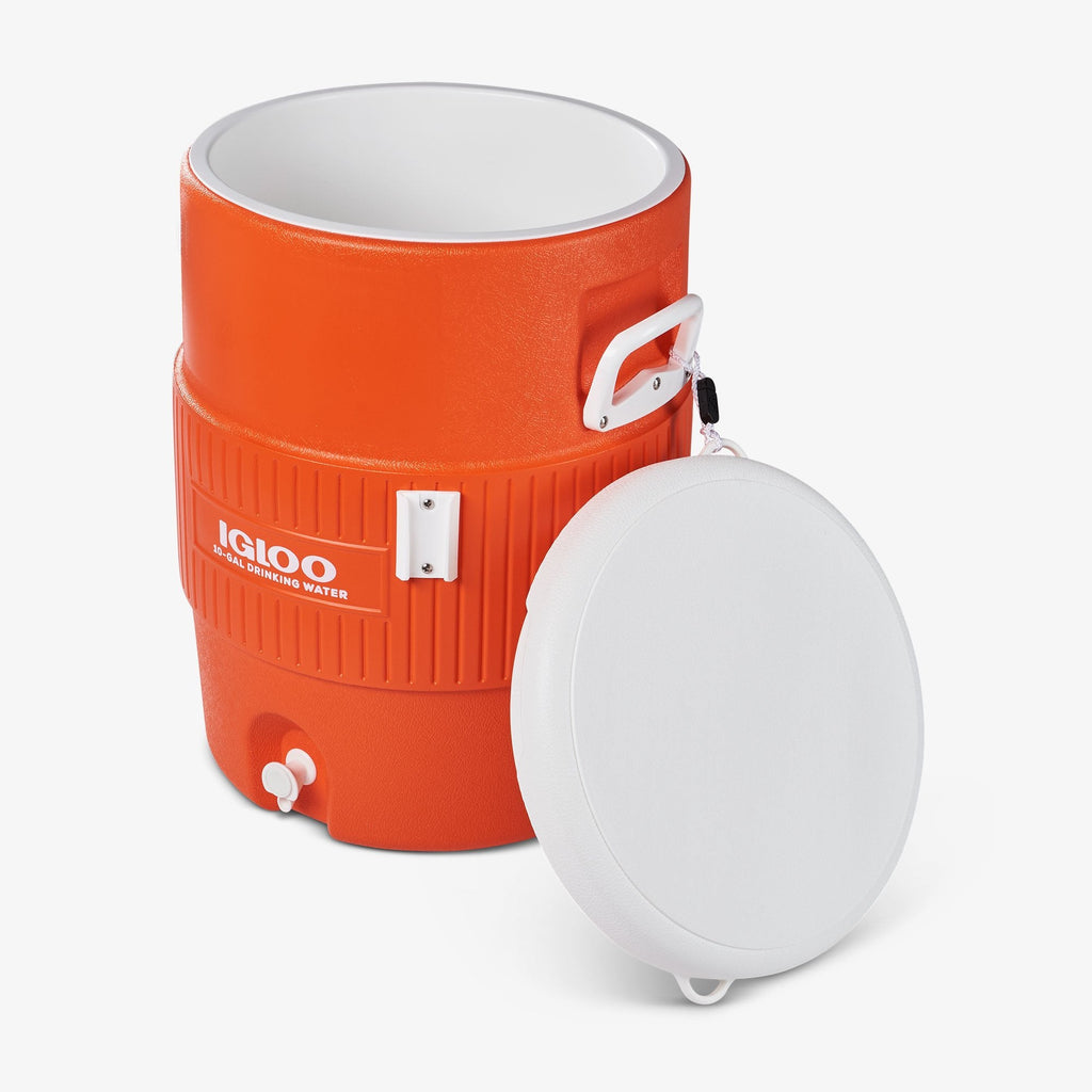 10 Gallon Seat Top Water Jug With Cup Dispenser